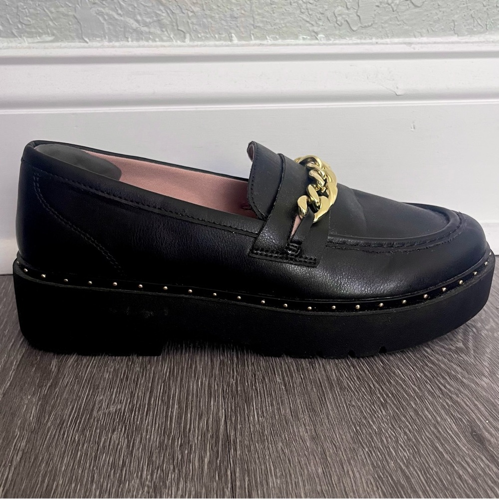 Black Studded Platform Loafers